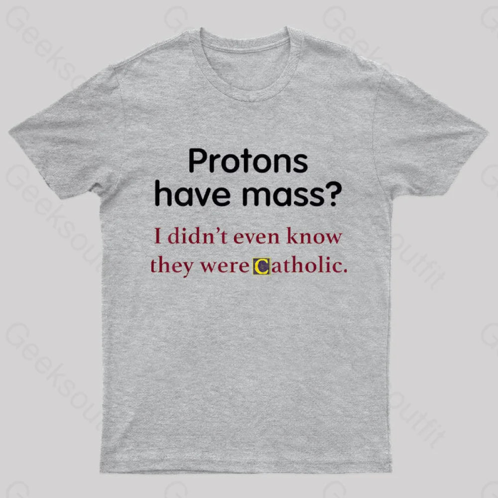 Protons Have Mass Nerd T-Shirt Grey / S