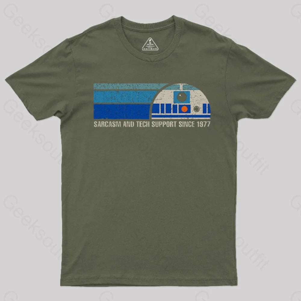 Providing Sarcasm And Tech Support Since 1977 T-Shirt Army Green / S