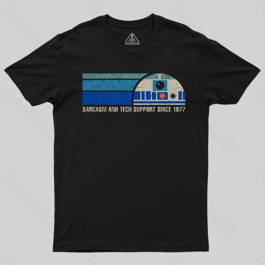 Providing Sarcasm And Tech Support Since 1977 T-Shirt Black / S