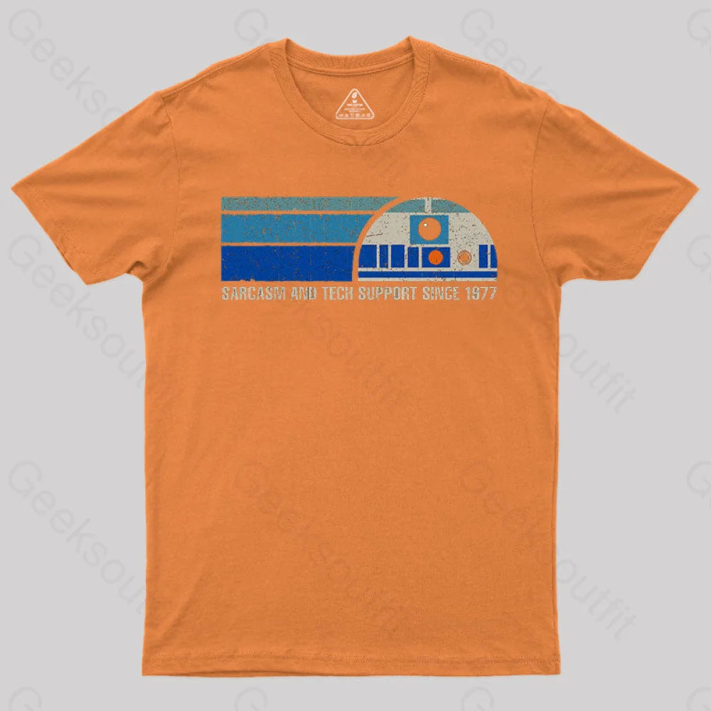 Providing Sarcasm And Tech Support Since 1977 T-Shirt Orange / S