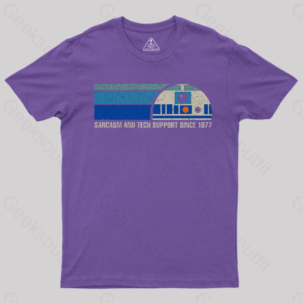 Providing Sarcasm And Tech Support Since 1977 T-Shirt Purple / S