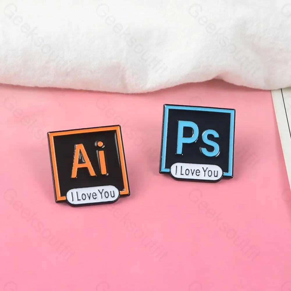 PS & AI Enamel Pins - Geeksoutfit