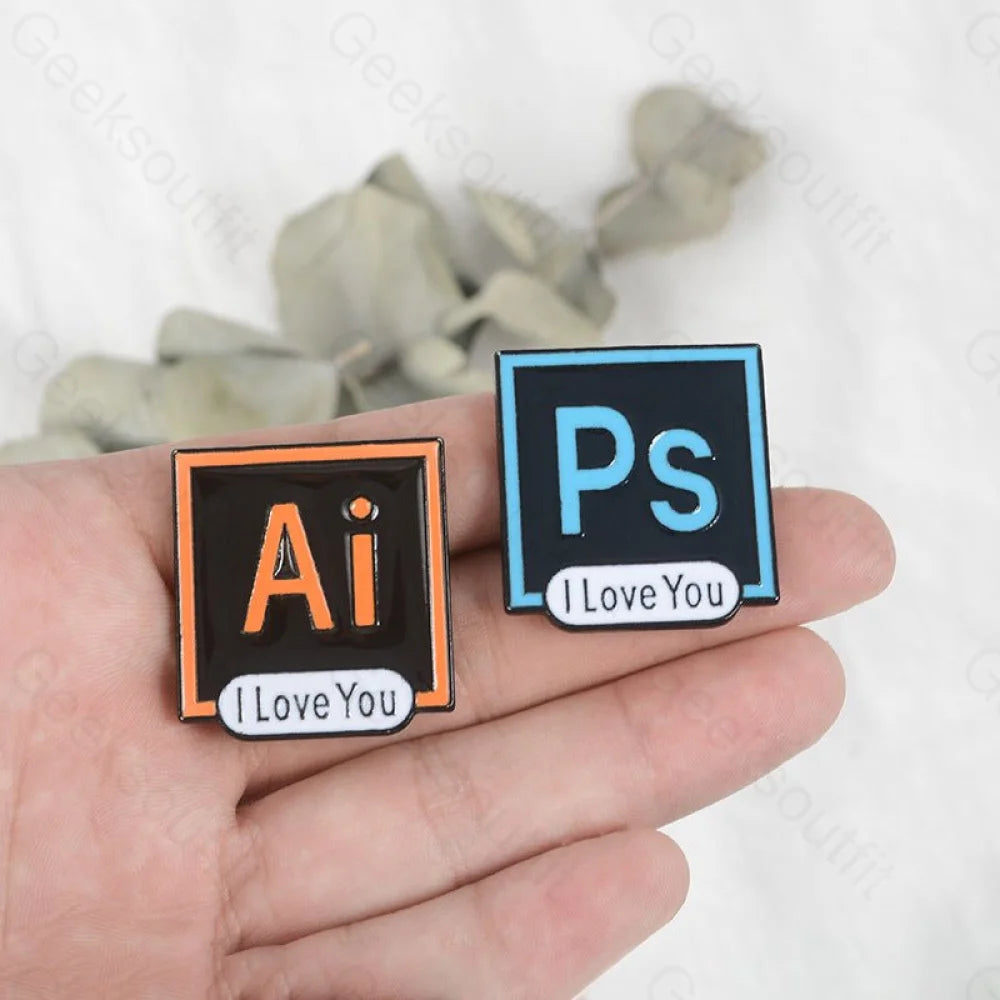 PS & AI Enamel Pins - Geeksoutfit