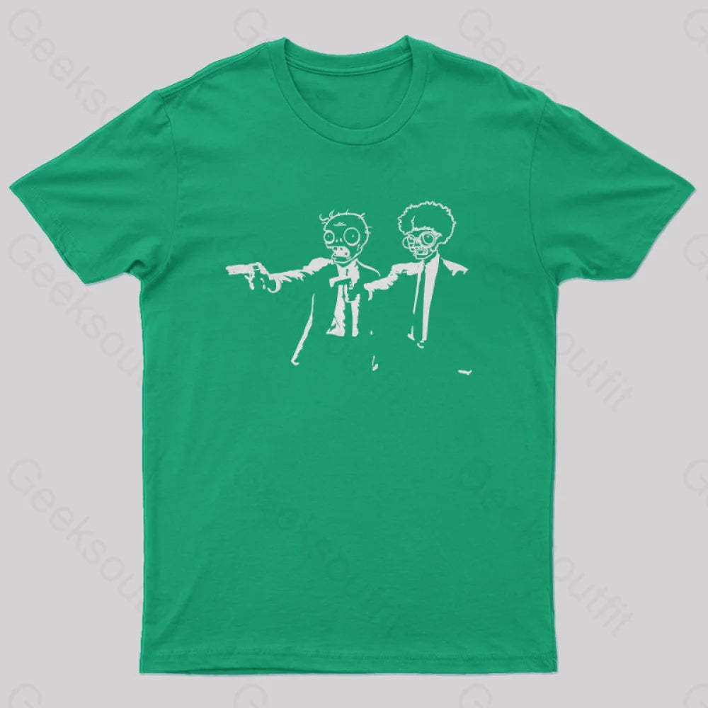 Pulp Fiction And Plants Vs. Zombies T-Shirt Green / S