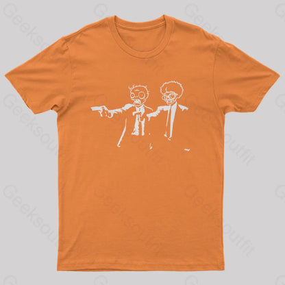 Pulp Fiction And Plants Vs. Zombies T-Shirt Orange / S