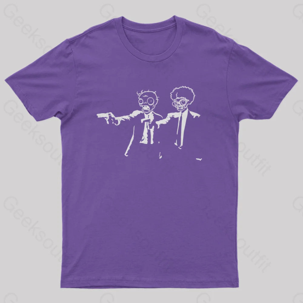 Pulp Fiction And Plants Vs. Zombies T-Shirt Purple / S