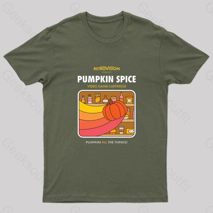 Pumpkin Spice High Score Geek T-Shirt Army Green / S