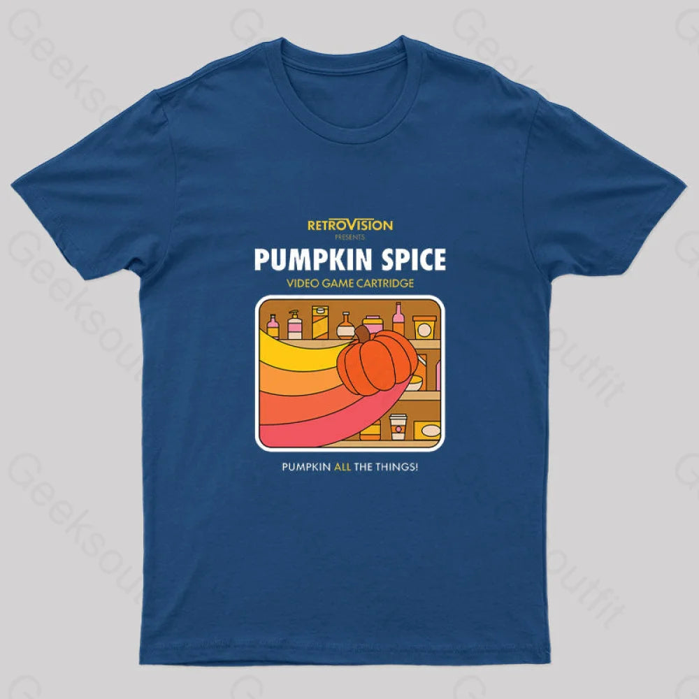 Pumpkin Spice High Score Geek T-Shirt Navy / S