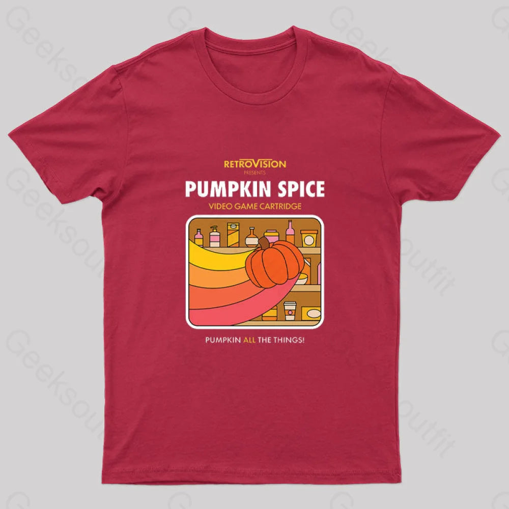 Pumpkin Spice High Score Geek T-Shirt Red / S