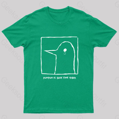 Punpun Is Just Fine Today Nerd T-Shirt Green / S