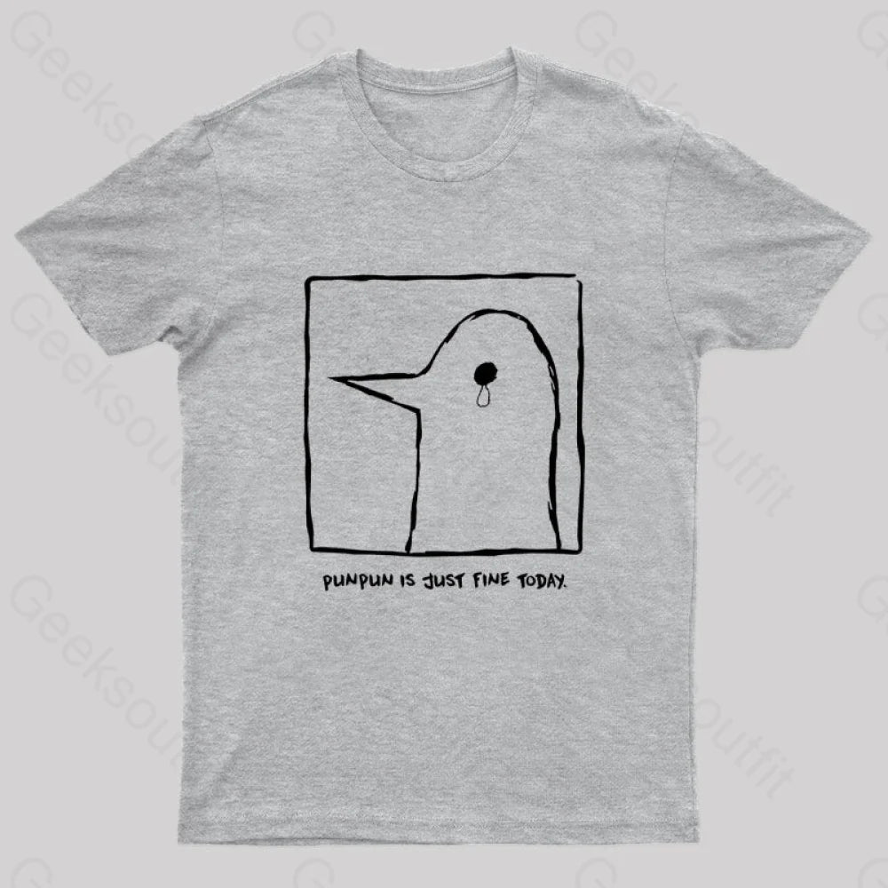 Punpun Is Just Fine Today Nerd T-Shirt Grey / S