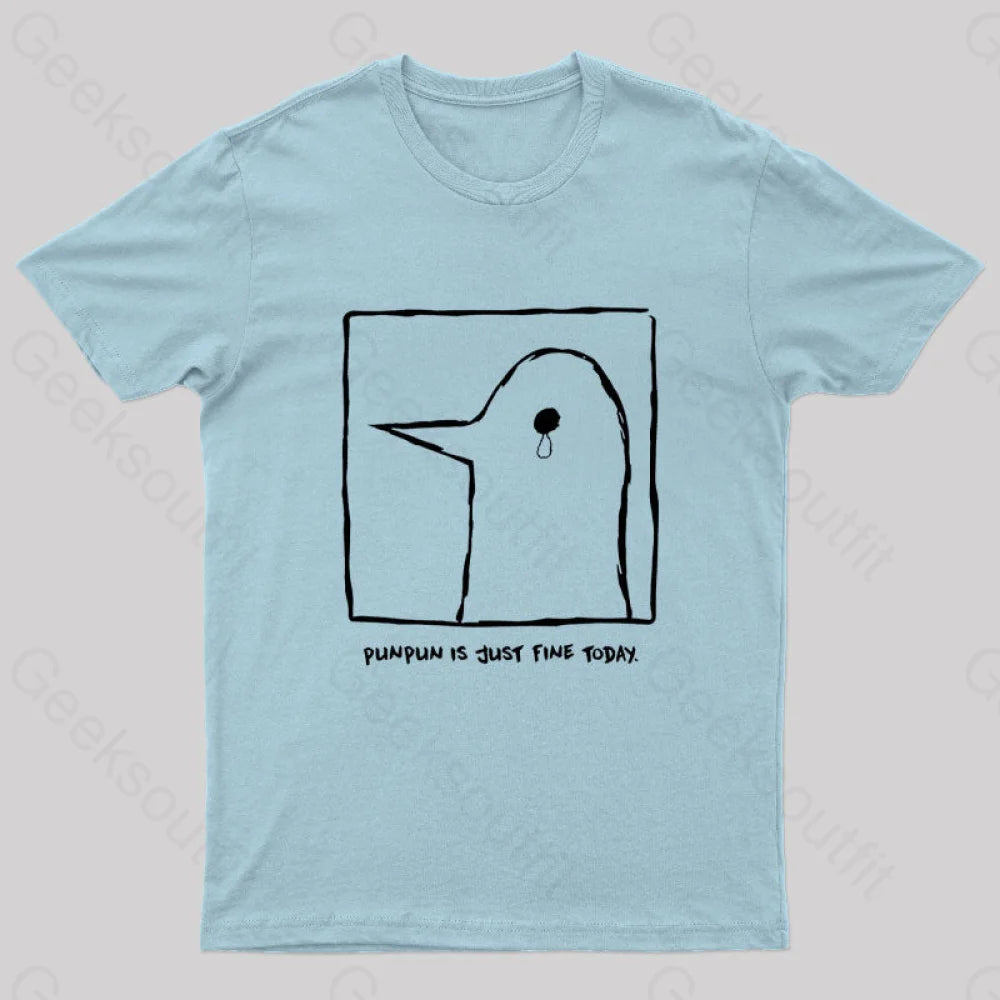 Punpun Is Just Fine Today Nerd T-Shirt Light Blue / S