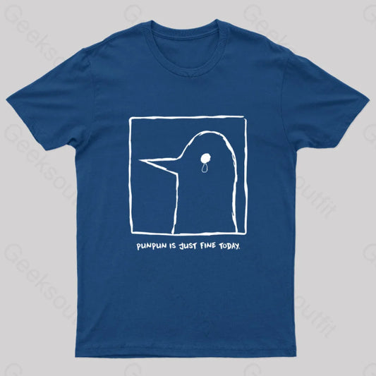 Punpun Is Just Fine Today Nerd T-Shirt Navy / S