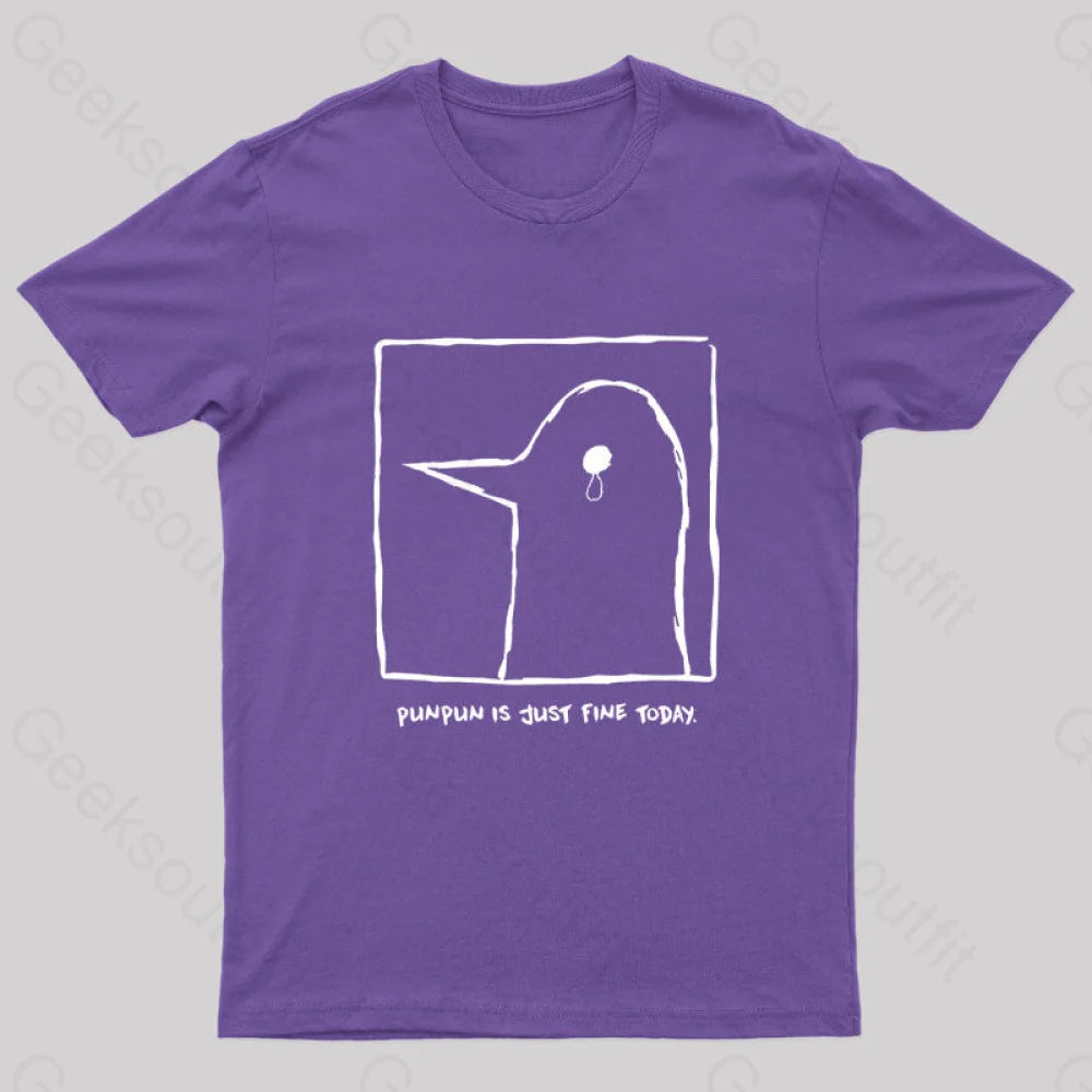 Punpun Is Just Fine Today Nerd T-Shirt Purple / S