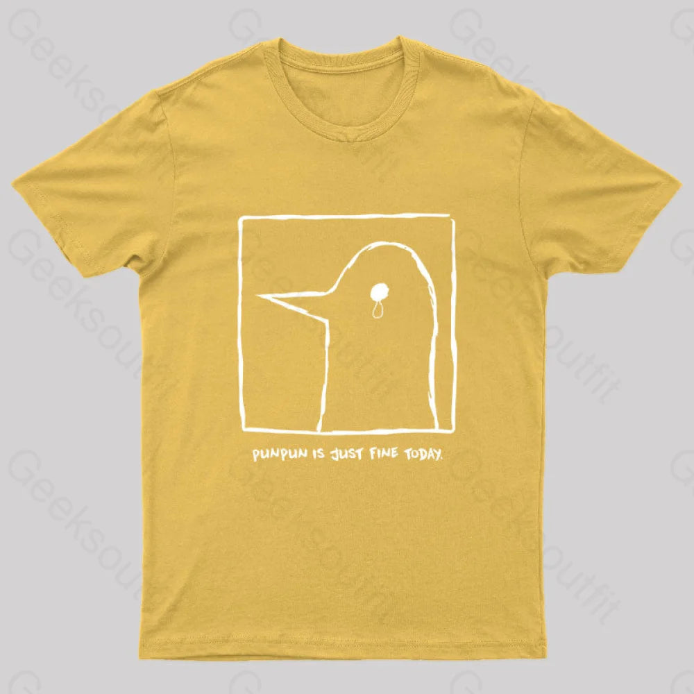 Punpun Is Just Fine Today Nerd T-Shirt Yellow / S