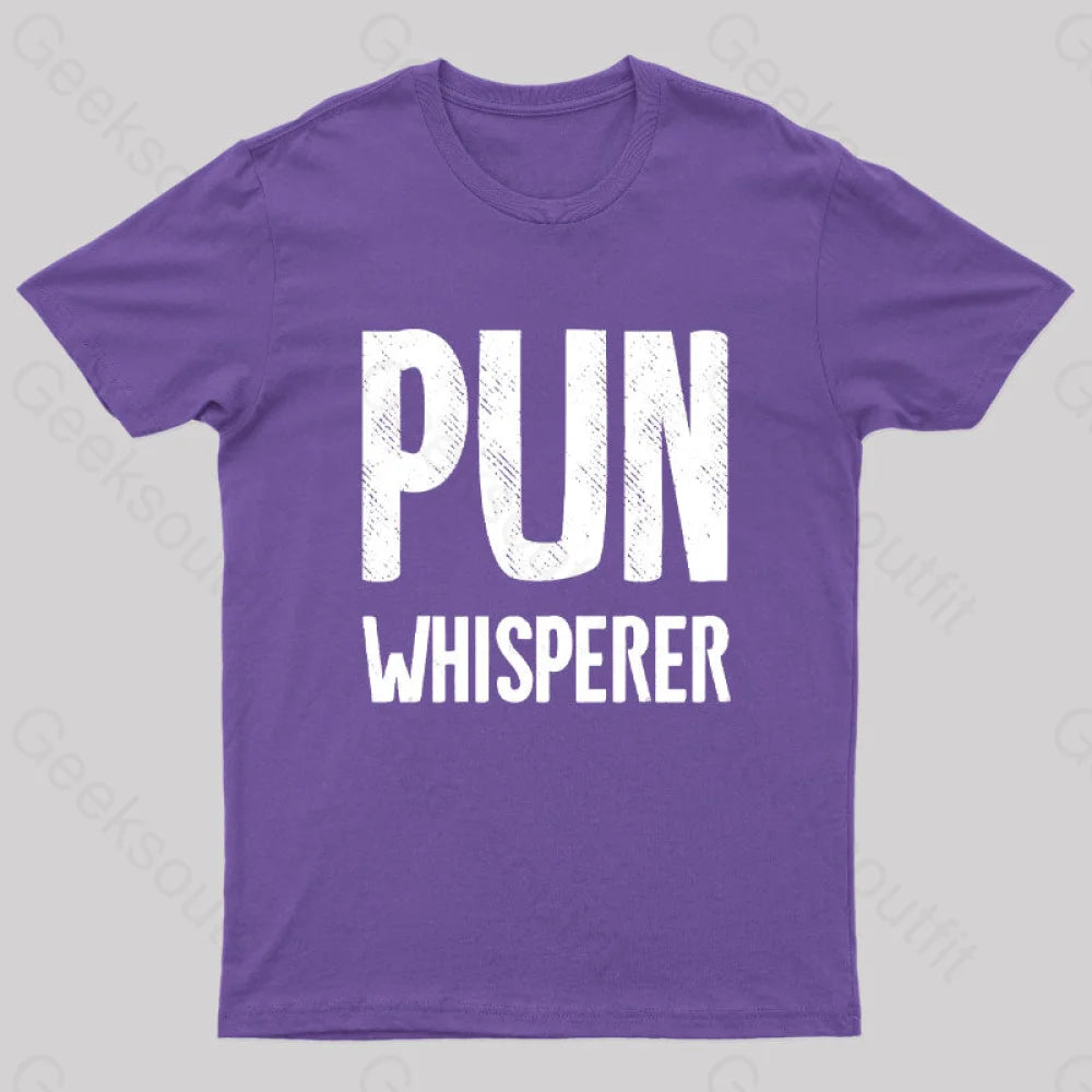 Puns Whisperer Funny Geek T-Shirt Purple / S