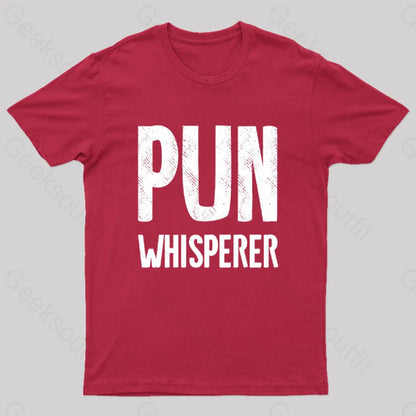 Puns Whisperer Funny Geek T-Shirt Red / S