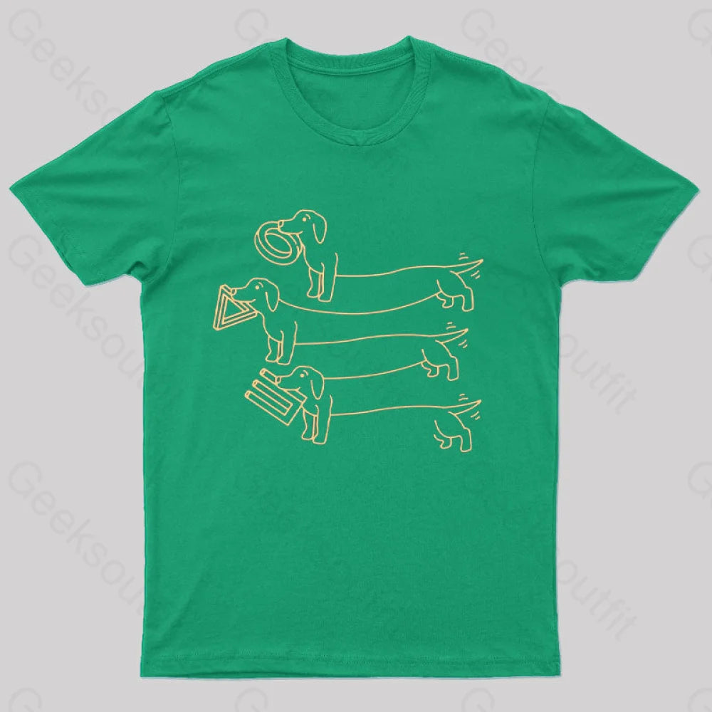 Puptical Illusion Funny T-Shirt Green / S