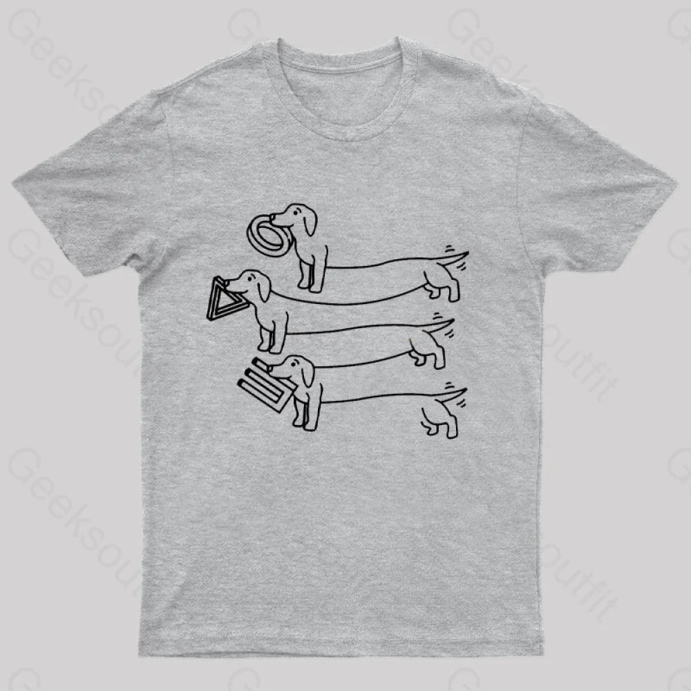 Puptical Illusion Funny T-Shirt Grey / S