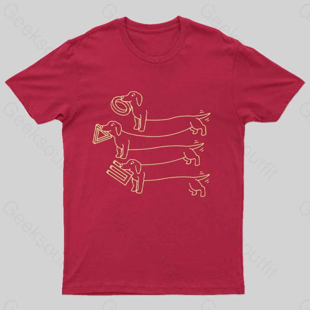 Puptical Illusion Funny T-Shirt Red / S