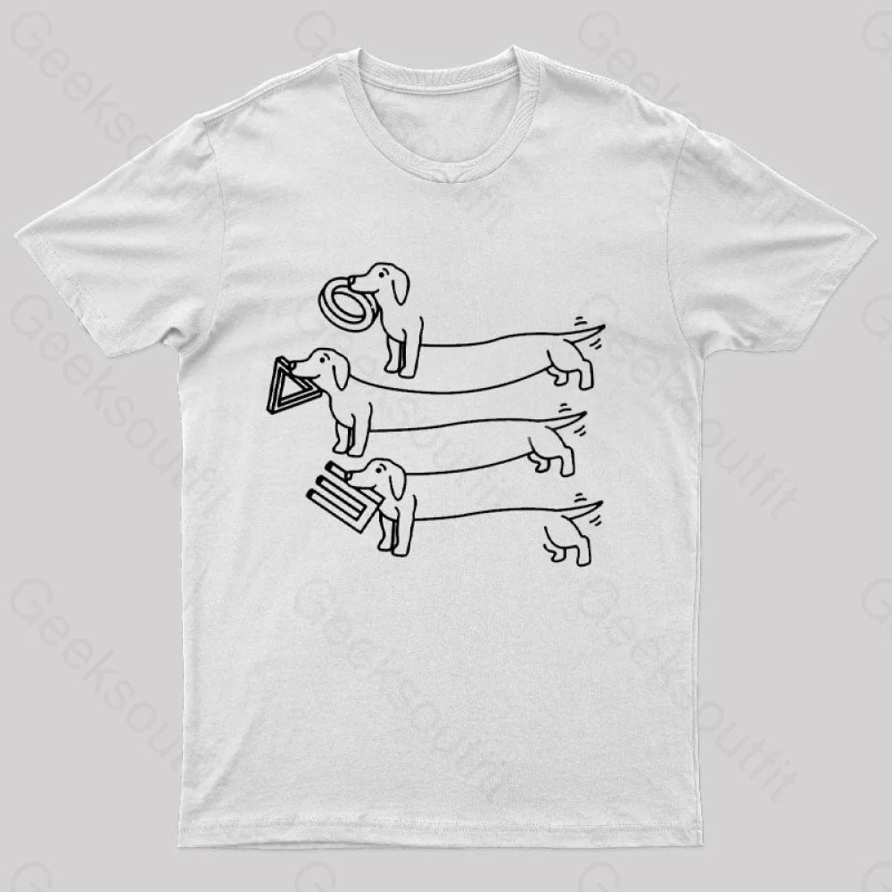 Puptical Illusion Funny T-Shirt White / S