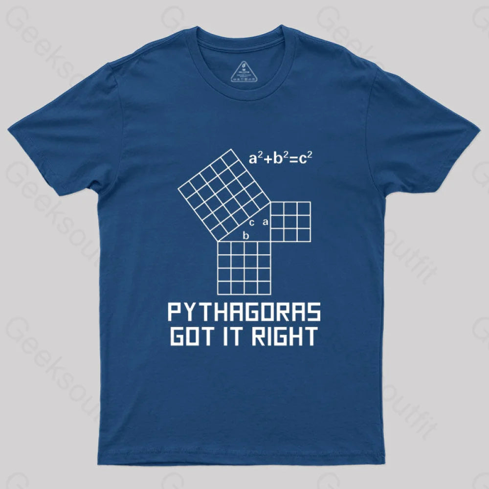 Pythagoras Got It Right T-Shirt Navy / S