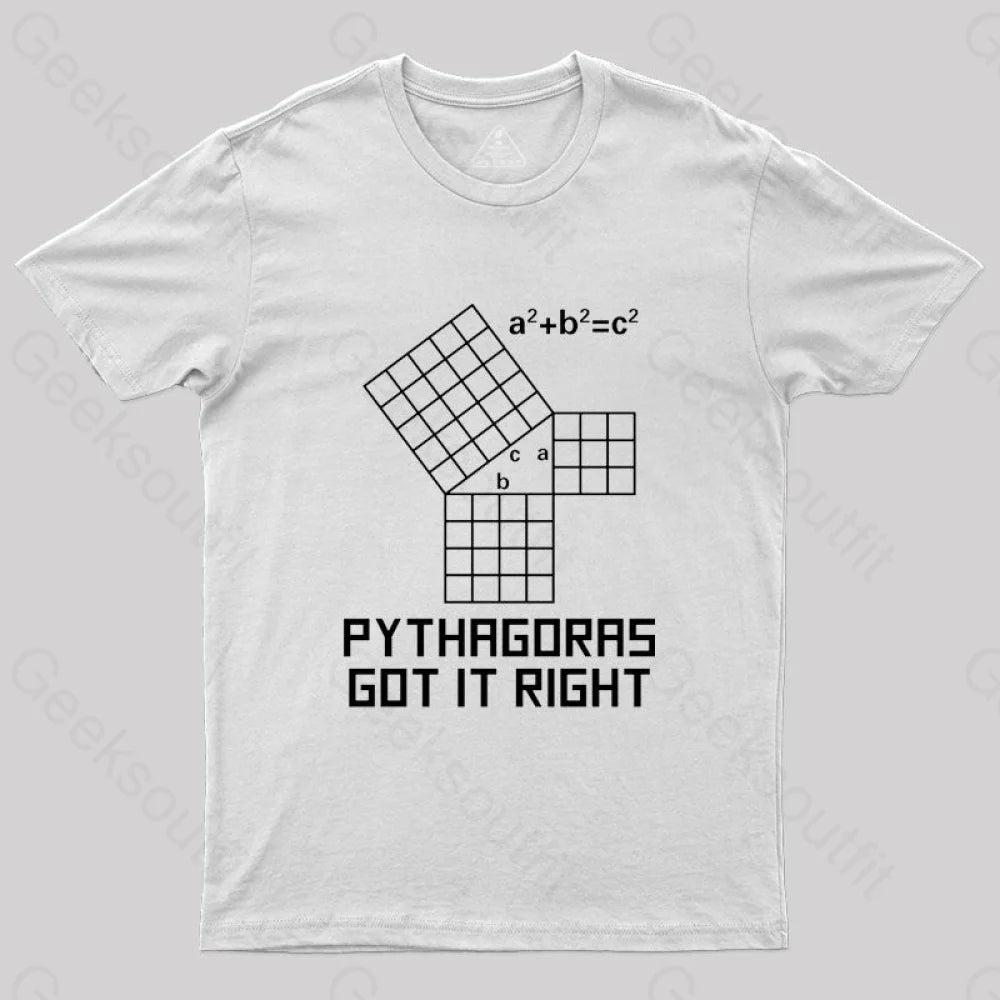 Pythagoras Got It Right T-Shirt White / S