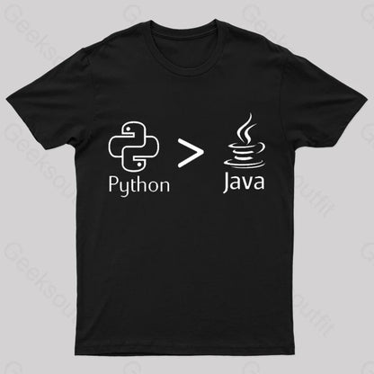 Python Is Better Than Java Nerd T-Shirt Black / S