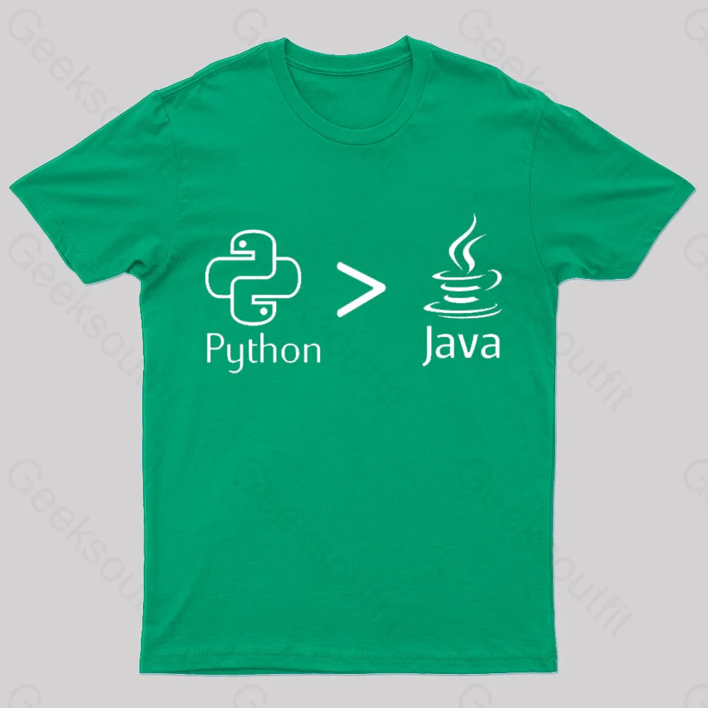 Python Is Better Than Java Nerd T-Shirt Green / S