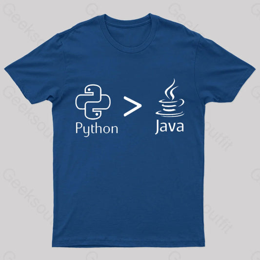 Python Is Better Than Java Nerd T-Shirt Navy / S