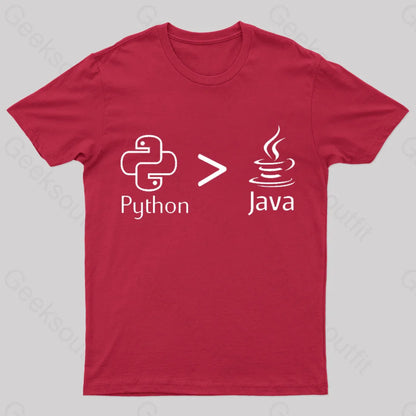 Python Is Better Than Java Nerd T-Shirt Red / S