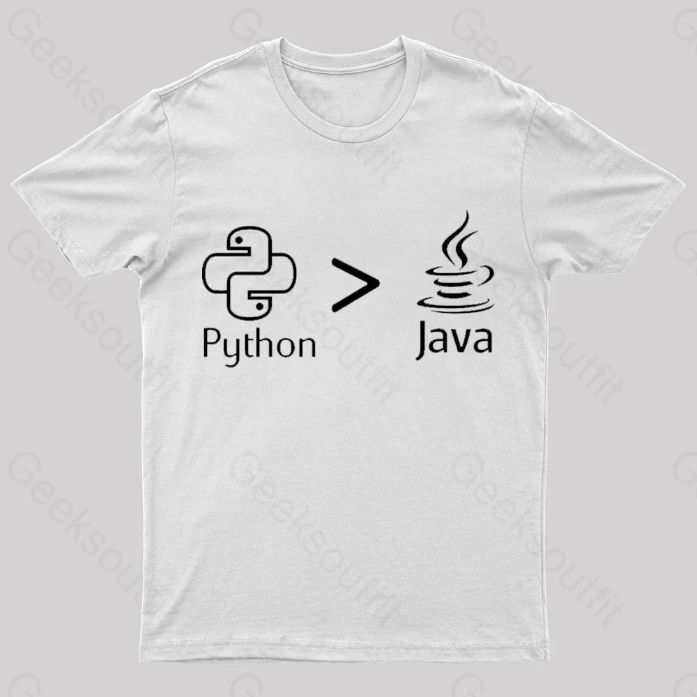 Python Is Better Than Java Nerd T-Shirt White / S