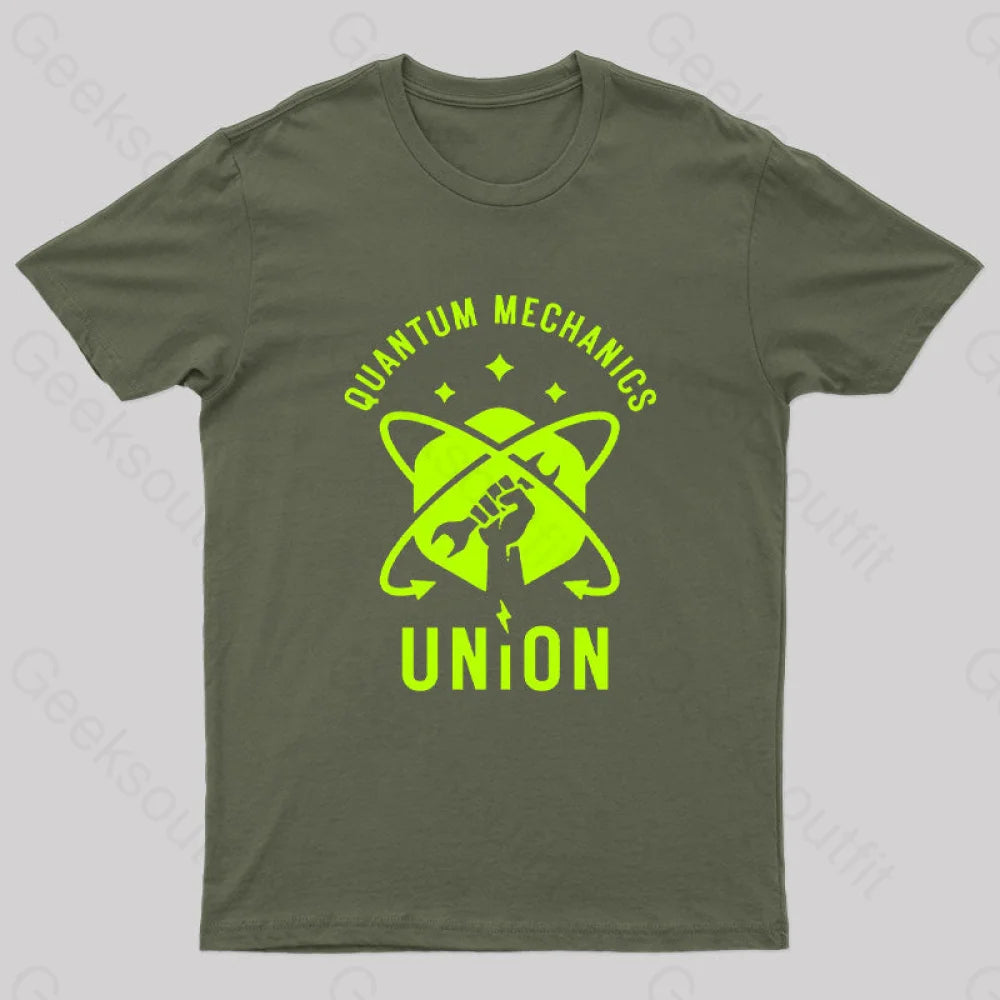 Quantum Mechanics Union T-Shirt Army Green / S