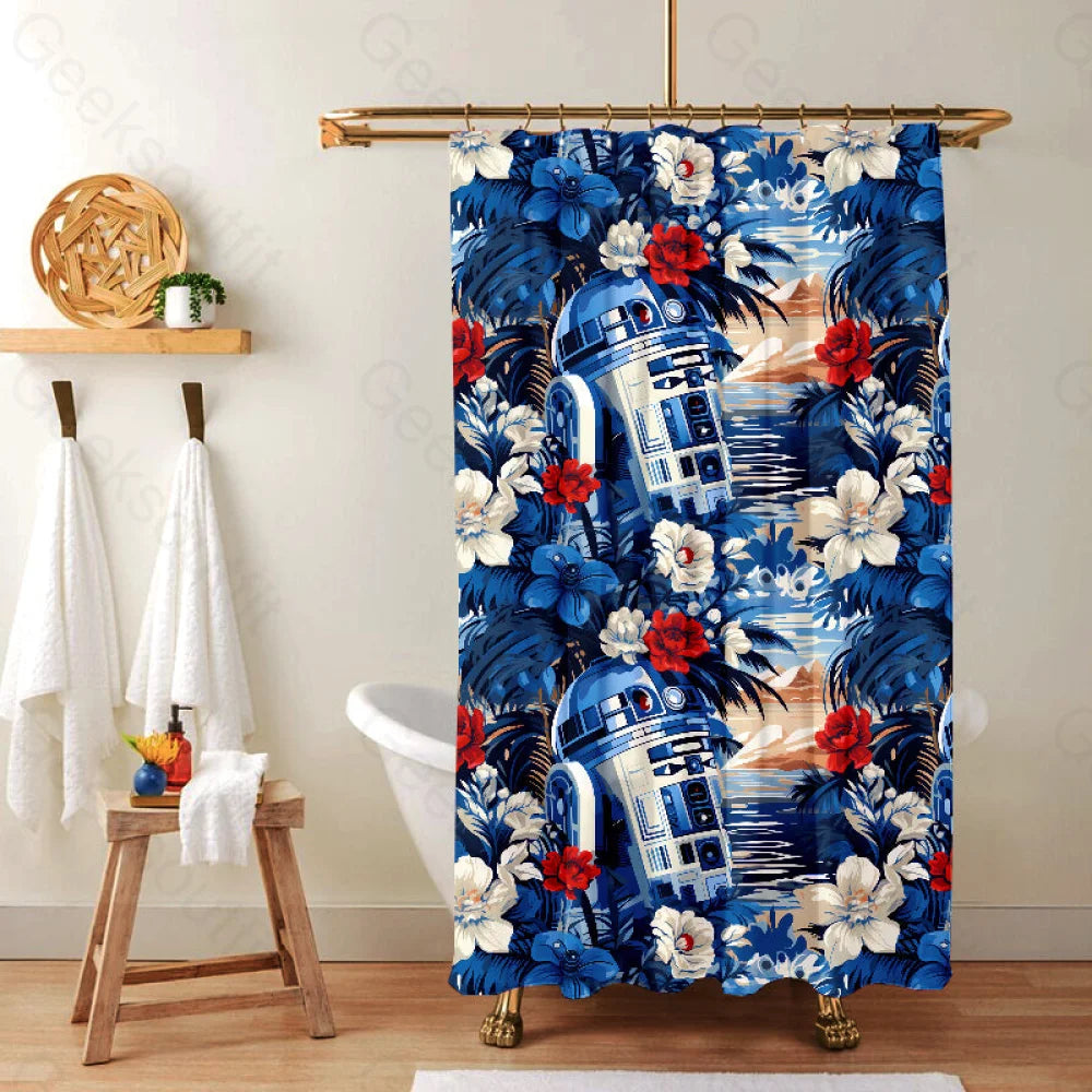 R2-D2 Shower Curtain 90*180Cm(36*71In) / Geeksc004