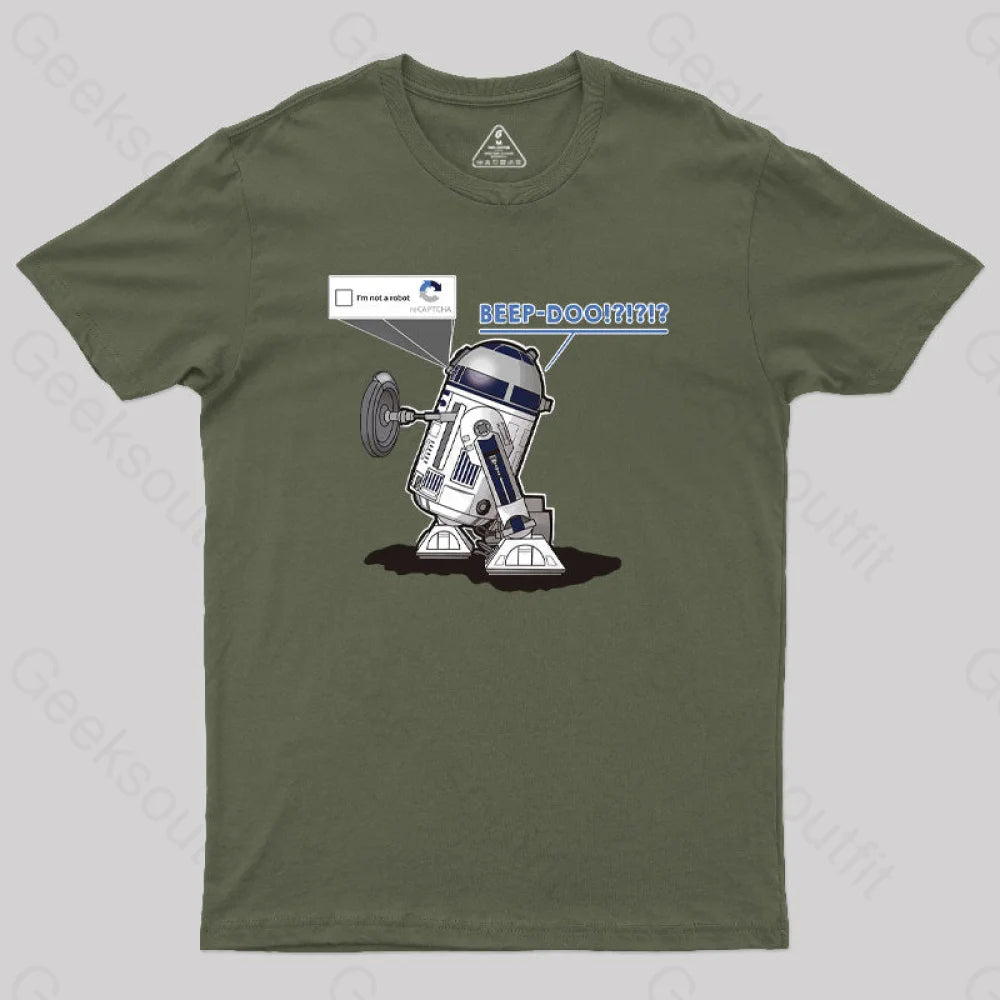 R2Captcha Geek T-Shirt Army Green / S