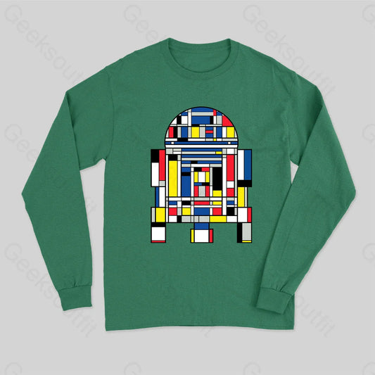 R2D2 Mondrian Long Sleeve T-Shirt Green / S