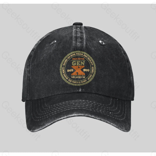 Raised On Hose Water And Neglect Washed Vintage Baseball Cap Black