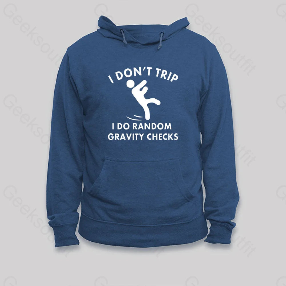 Random Gravity Checks Funny Hoodie Dark Blue / S