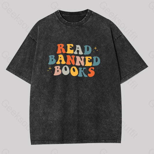 Read Banned Books Washed T-Shirt Black / S