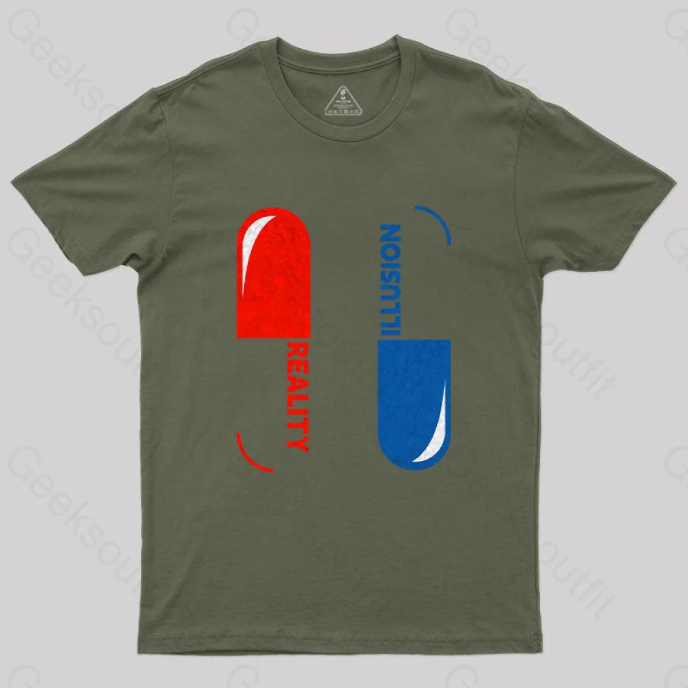 Reality & Illusion T-Shirt Army Green / S Yc