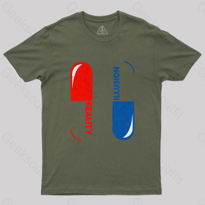 Reality & Illusion T-Shirt Army Green / S Yc