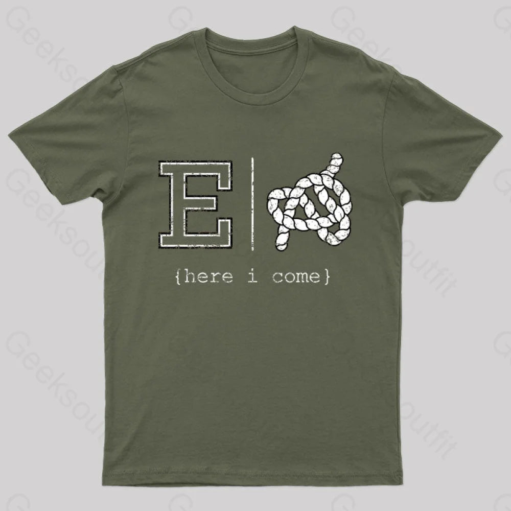 Red E Or Knot Nerd T-Shirt Army Green / S