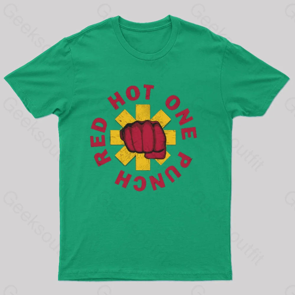 Red Hot One Punch Geeks T-Shirt Green / S