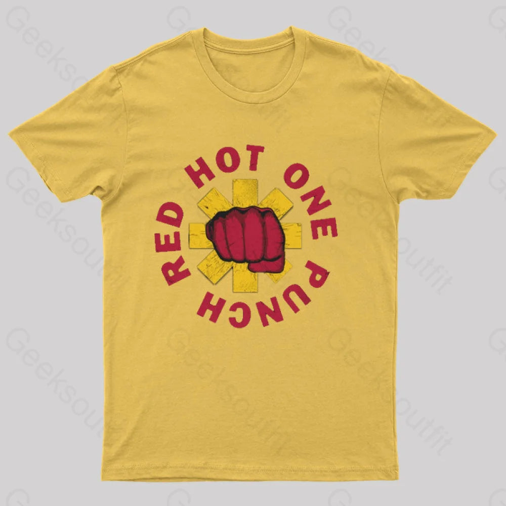 Red Hot One Punch Geeks T-Shirt Yellow / S