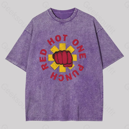 Red Hot One Punch Washed T-Shirt Purple / S