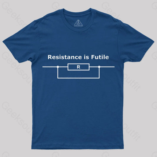 Resistance Is Futile Geek T-Shirt Navy / S