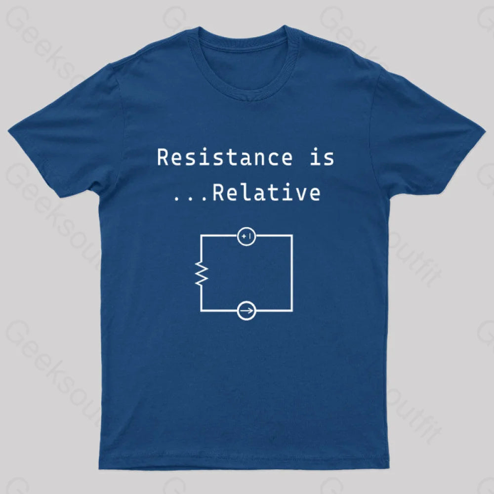 Resistance Is Relative Geek T-Shirt Navy / S