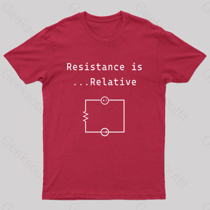 Resistance Is Relative Geek T-Shirt Red / S