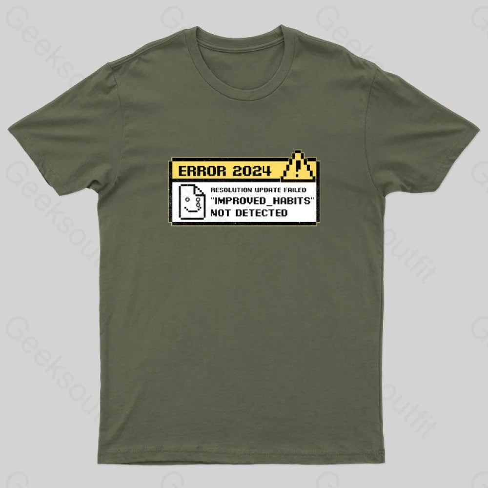 Resolutions 2024 Nerd T-Shirt Army Green / S