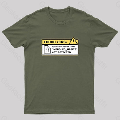 Resolutions 2024 Nerd T-Shirt Army Green / S